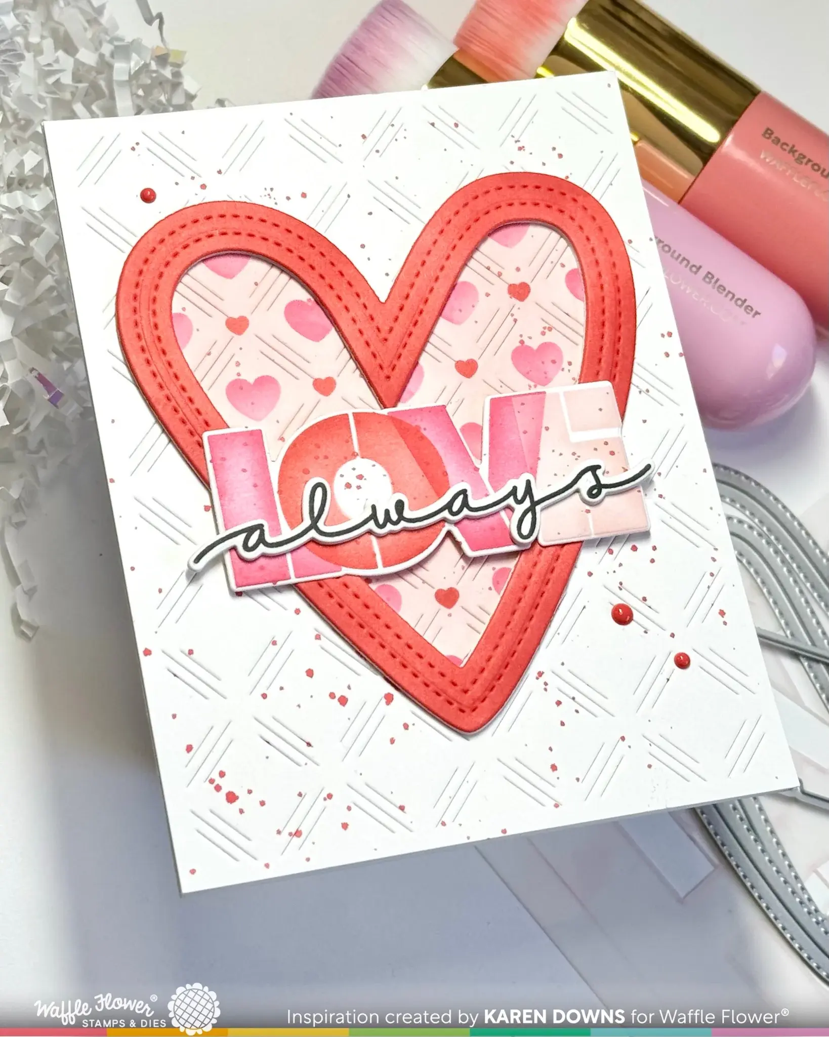 WAFFLE FLOWER WAFFLE FLOWER DASHED LATTICE HEARTS STENCIL SET