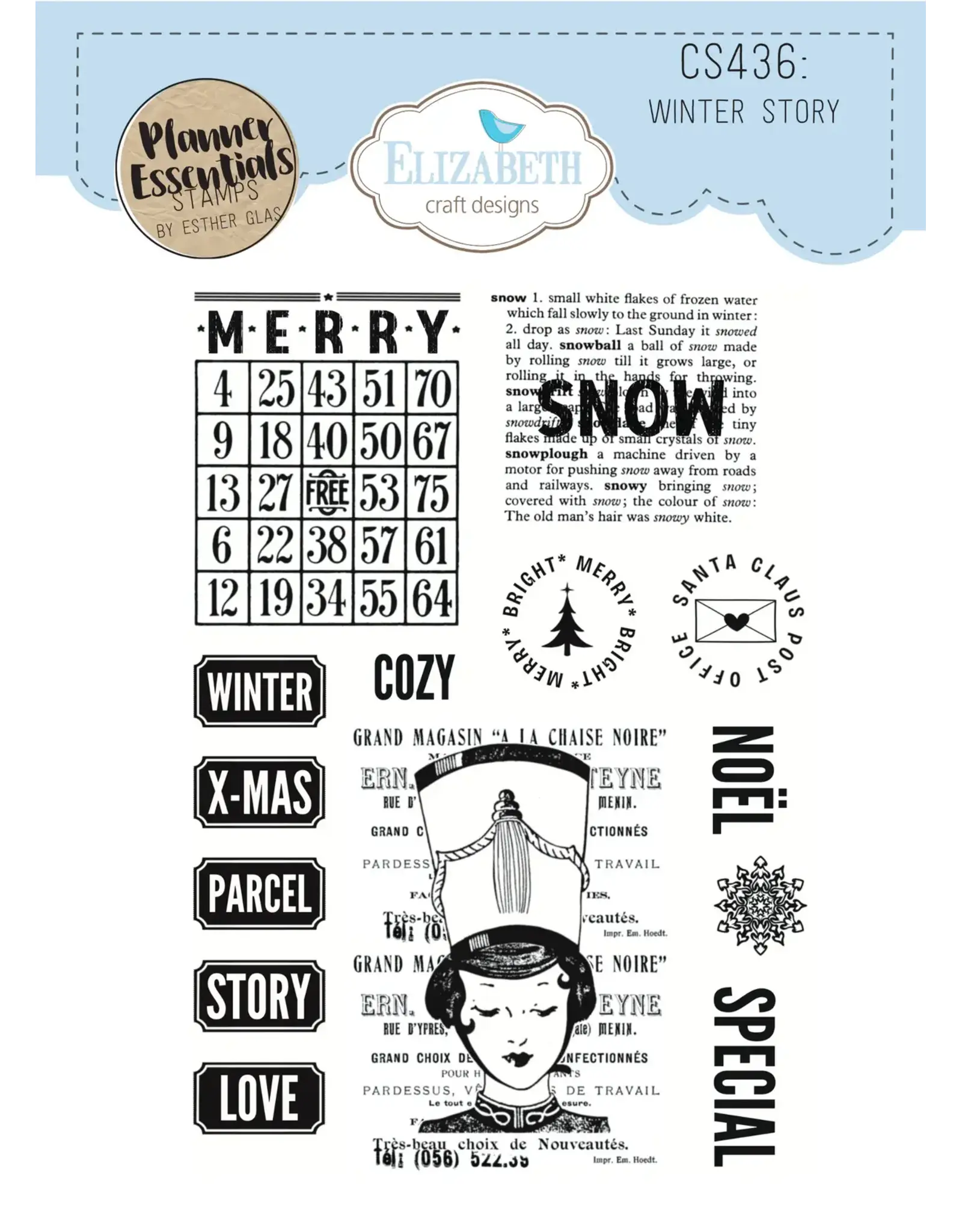 ELIZABETH CRAFT DESIGNS ELIZABETH CRAFT DESIGNS PLANNER ESSENTIALS WINTER STORY CLEAR STAMP SET