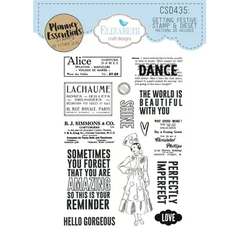 ELIZABETH CRAFT DESIGNS ELIZABETH CRAFT DESIGNS PLANNER ESSENTIALS GETTING FESTIVE CLEAR STAMP & DIE SET