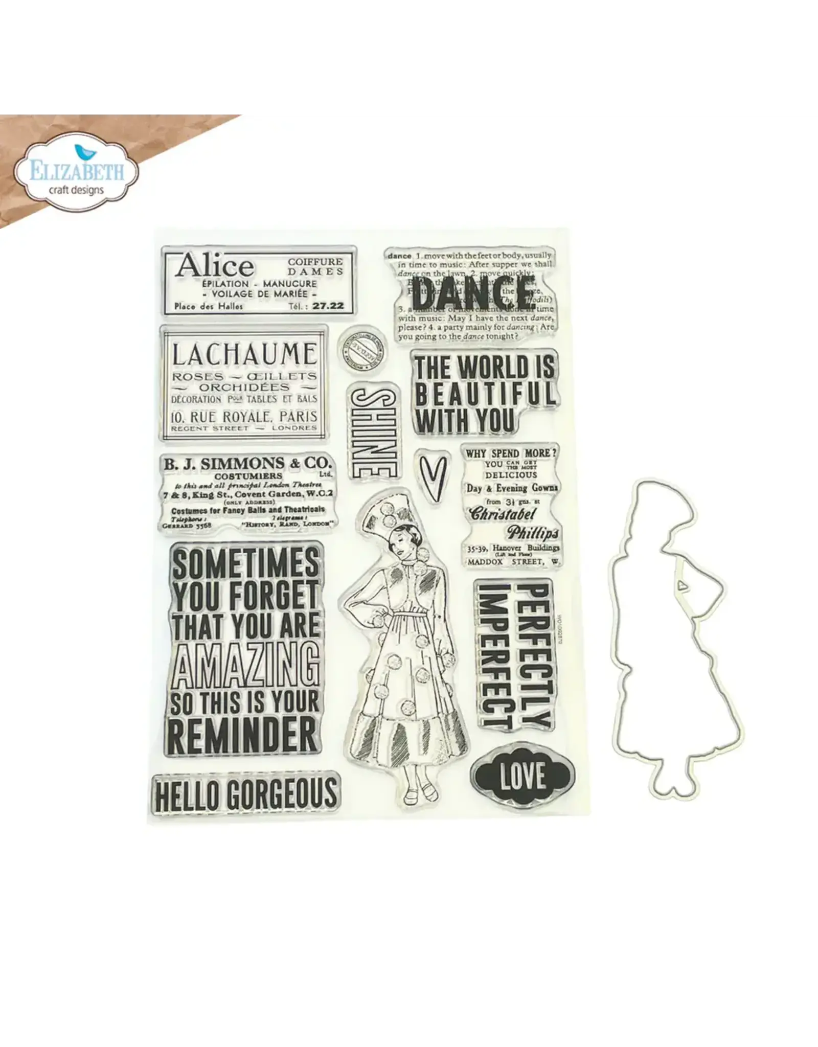 ELIZABETH CRAFT DESIGNS ELIZABETH CRAFT DESIGNS PLANNER ESSENTIALS GETTING FESTIVE CLEAR STAMP & DIE SET