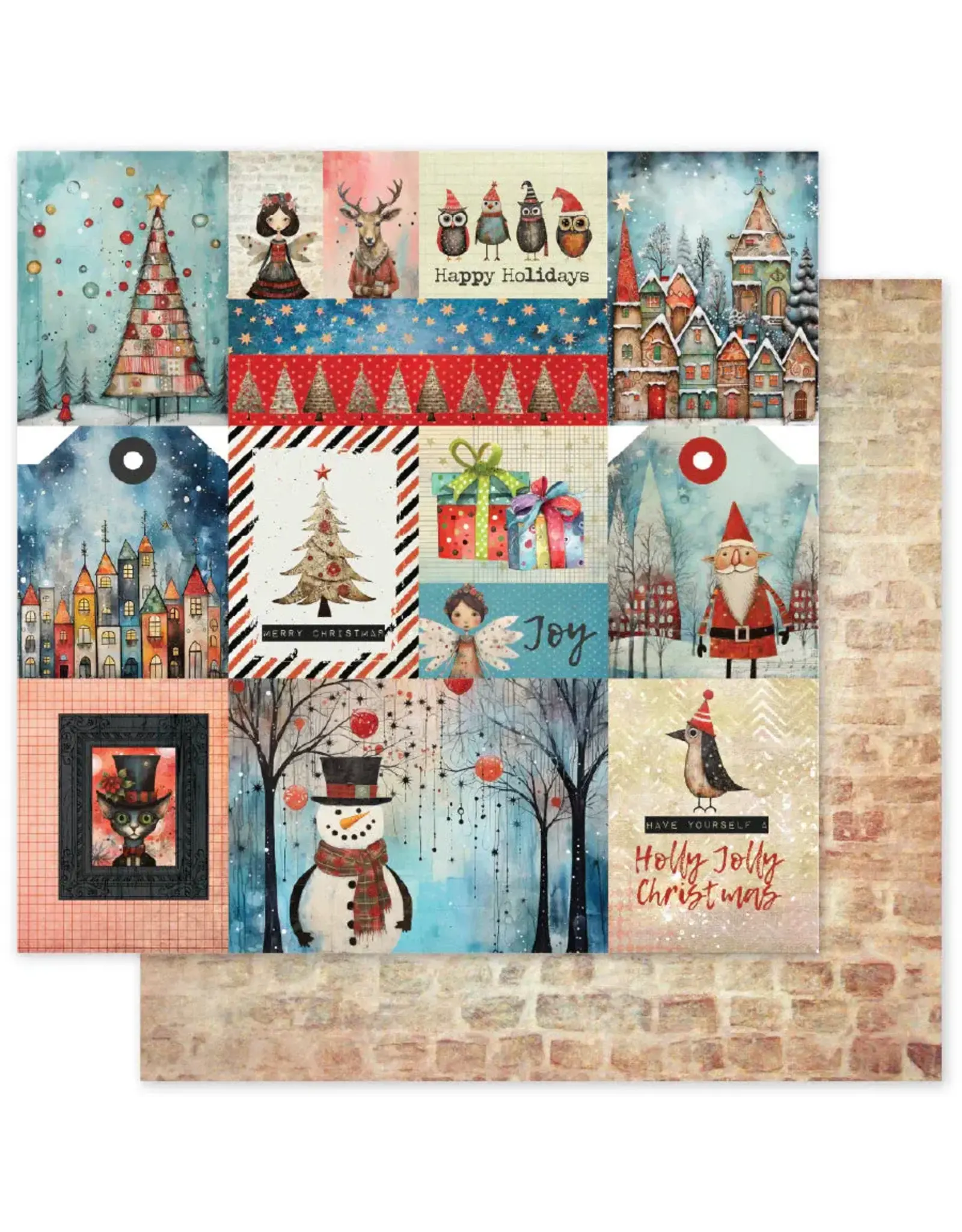 PAPER ROSE PAPER ROSE MERRY AND BRIGHT - A 12x12 CARDSTOCK