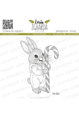 LESIA ZGHARDA DESIGN LESIA ZGHARDA DESIGN BUNNY IN PAJAMAS WITH CANDY CANE CLEAR STAMP