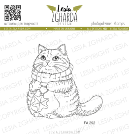 LESIA ZGHARDA DESIGN LESIA ZGHARDA DESIGN CAT WITH CHRISTMAS ORNAMENT CLEAR STAMP