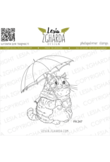 LESIA ZGHARDA DESIGN LESIA ZGHARDA DESIGN CUTE CAT UNDER AN UMBRELLA CLEAR STAMP