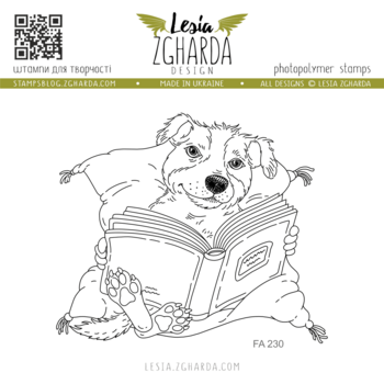 LESIA ZGHARDA DESIGN LESIA ZGHARDA DESIGN DOG ON THE PILLOW WITH BOOK CLEAR STAMP