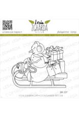 LESIA ZGHARDA DESIGN LESIA ZGHARDA DESIGN SNOWMAN ON THE SLED CLEAR STAMP
