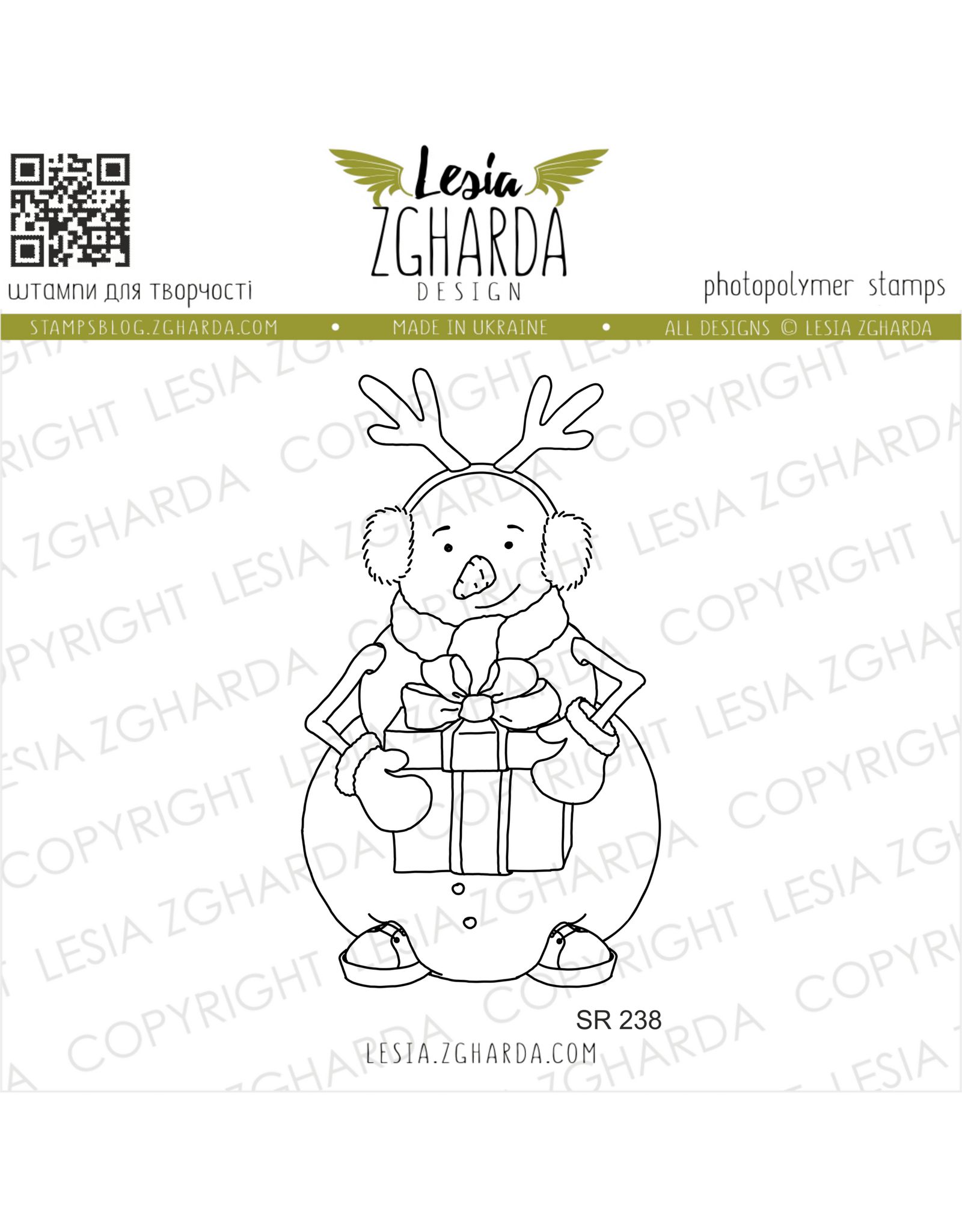 LESIA ZGHARDA DESIGN LESIA ZGHARDA DESIGN SNOWMAN WITH THE GIFT CLEAR STAMP