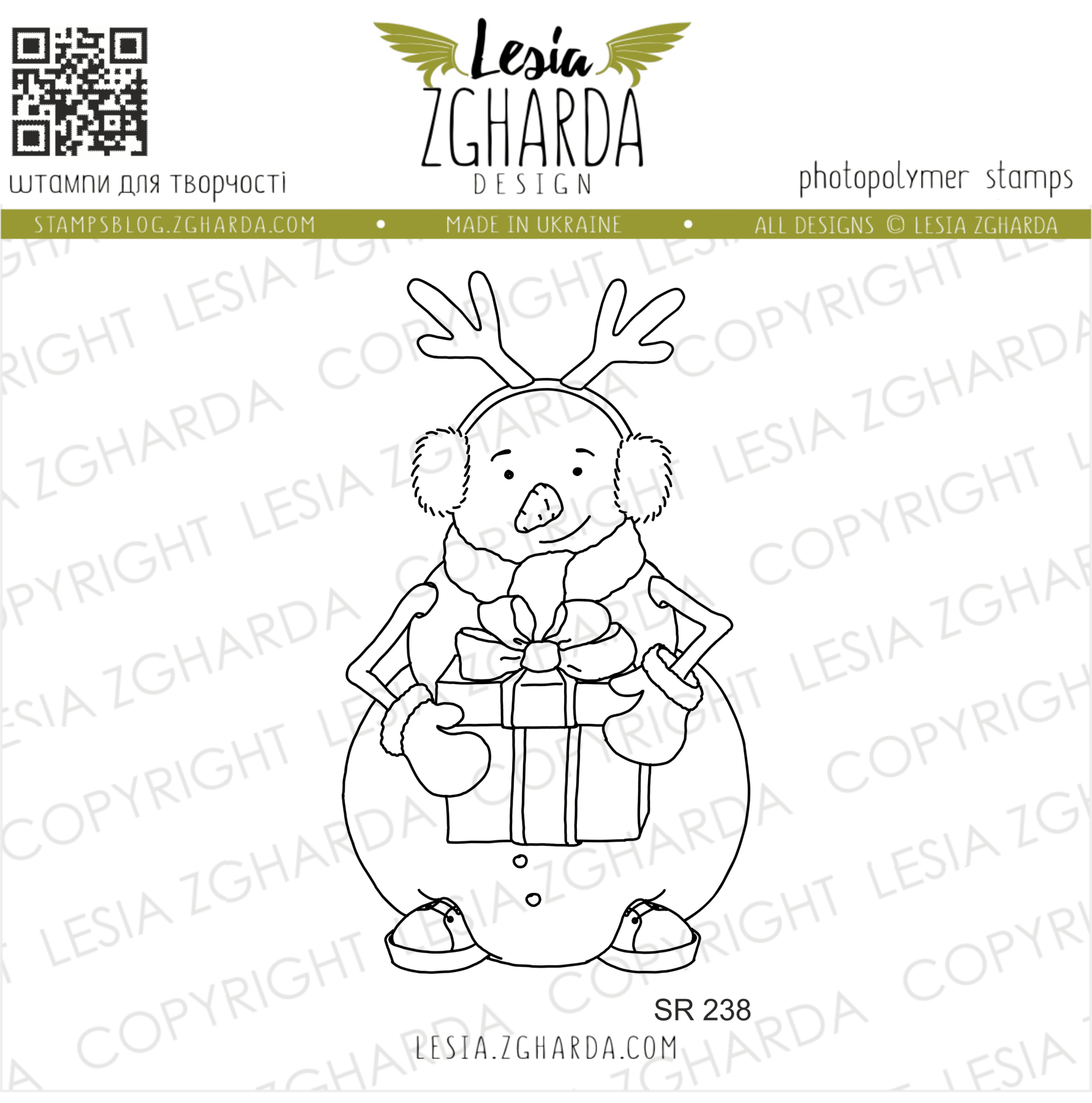 LESIA ZGHARDA DESIGN LESIA ZGHARDA DESIGN SNOWMAN WITH THE GIFT CLEAR STAMP