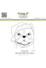 LESIA ZGHARDA DESIGN LESIA ZGHARDA DESIGN FRENCH BULLDOG IN THE SANTA HAT WITH SENTIMENT CLEAR STAMP SET
