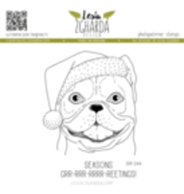 LESIA ZGHARDA DESIGN LESIA ZGHARDA DESIGN FRENCH BULLDOG IN THE SANTA HAT WITH SENTIMENT CLEAR STAMP SET