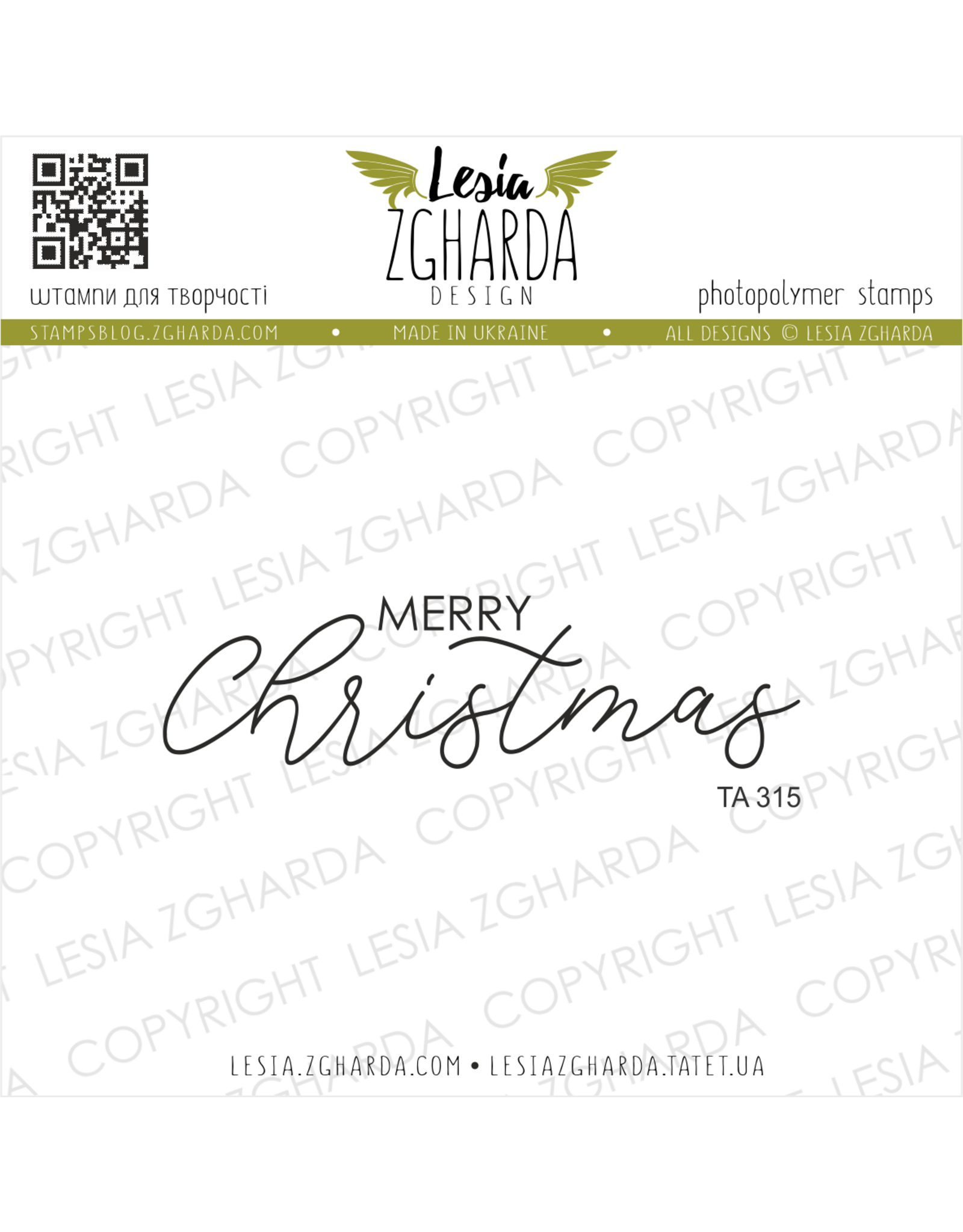 LESIA ZGHARDA DESIGN LESIA ZGHARDA DESIGN MERRY CHRISTMAS CLEAR STAMP SET