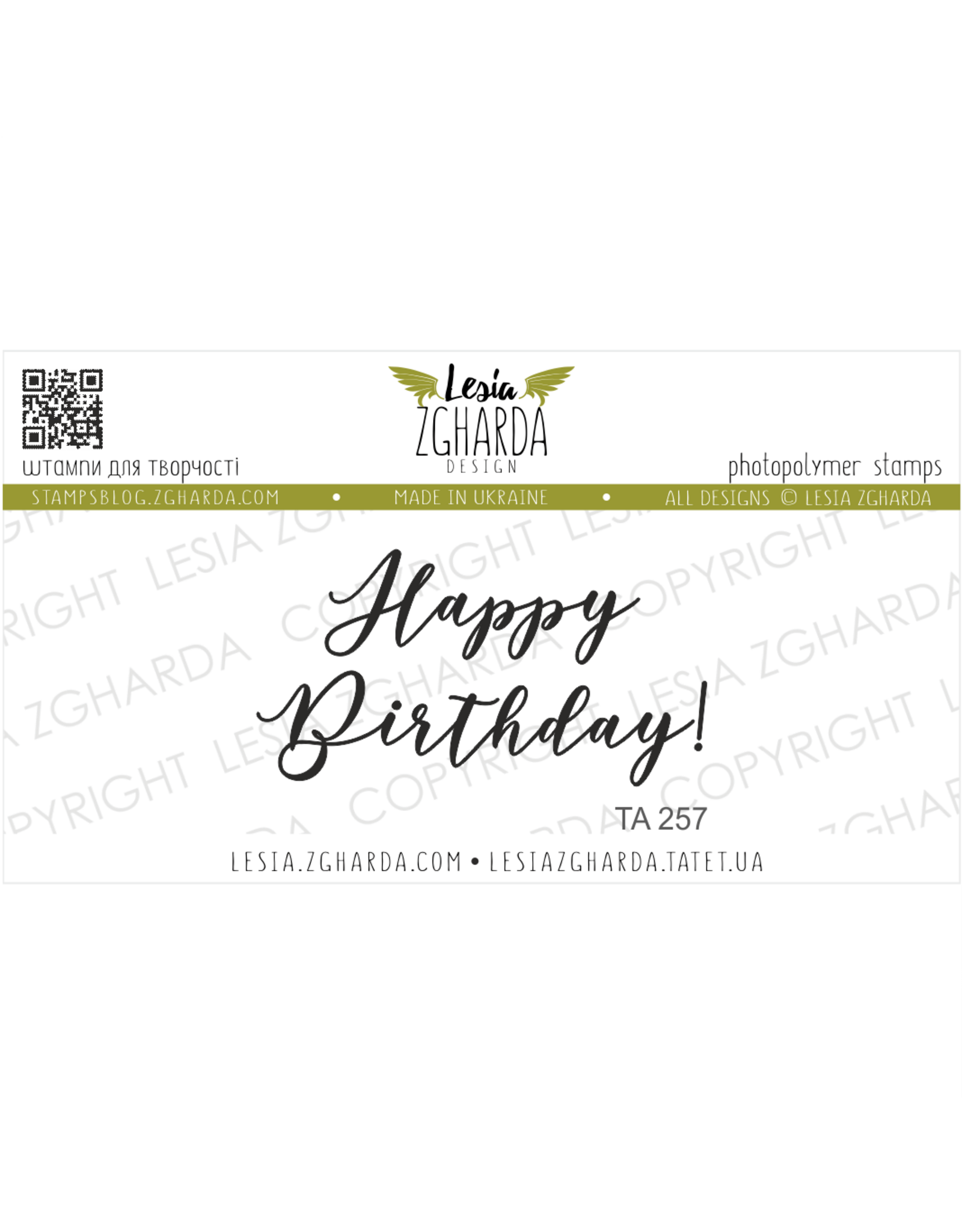 LESIA ZGHARDA DESIGN LESIA ZGHARDA DESIGN HAPPY BIRTHDAY! CLEAR STAMP