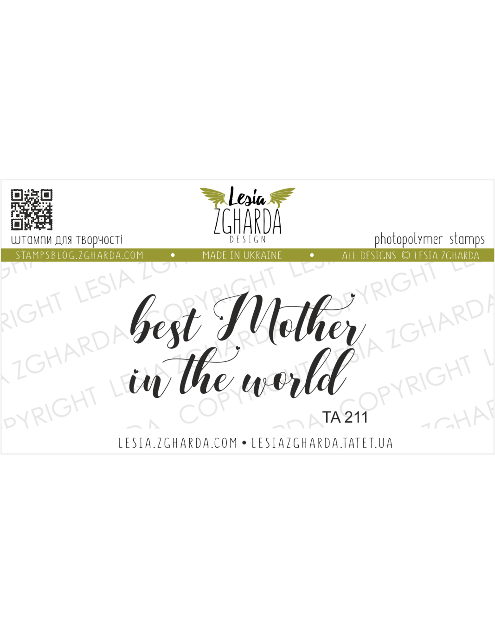 LESIA ZGHARDA DESIGN LESIA ZGHARDA DESIGN BEST MOTHER IN THE WORLD CLEAR STAMP