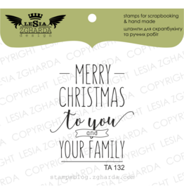 LESIA ZGHARDA DESIGN LESIA ZGHARDA DESIGN MERRY CHRISTMAS TO YOU AND YOUR FAMILY CLEAR STAMP