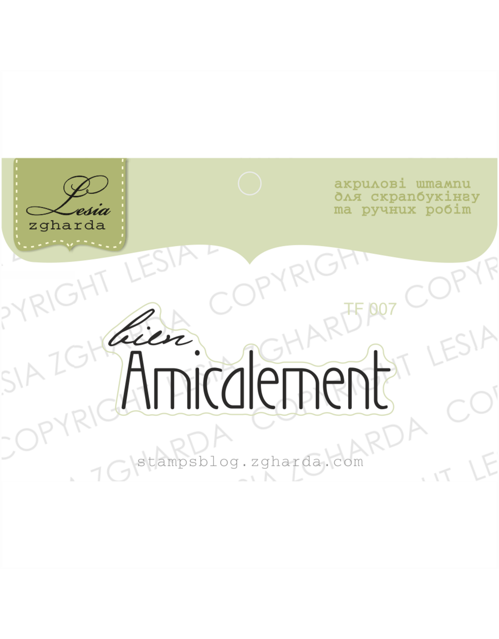 LESIA ZGHARDA DESIGN LESIA ZGHARDA DESIGN BIEN AMICALEMENT CLEAR STAMP