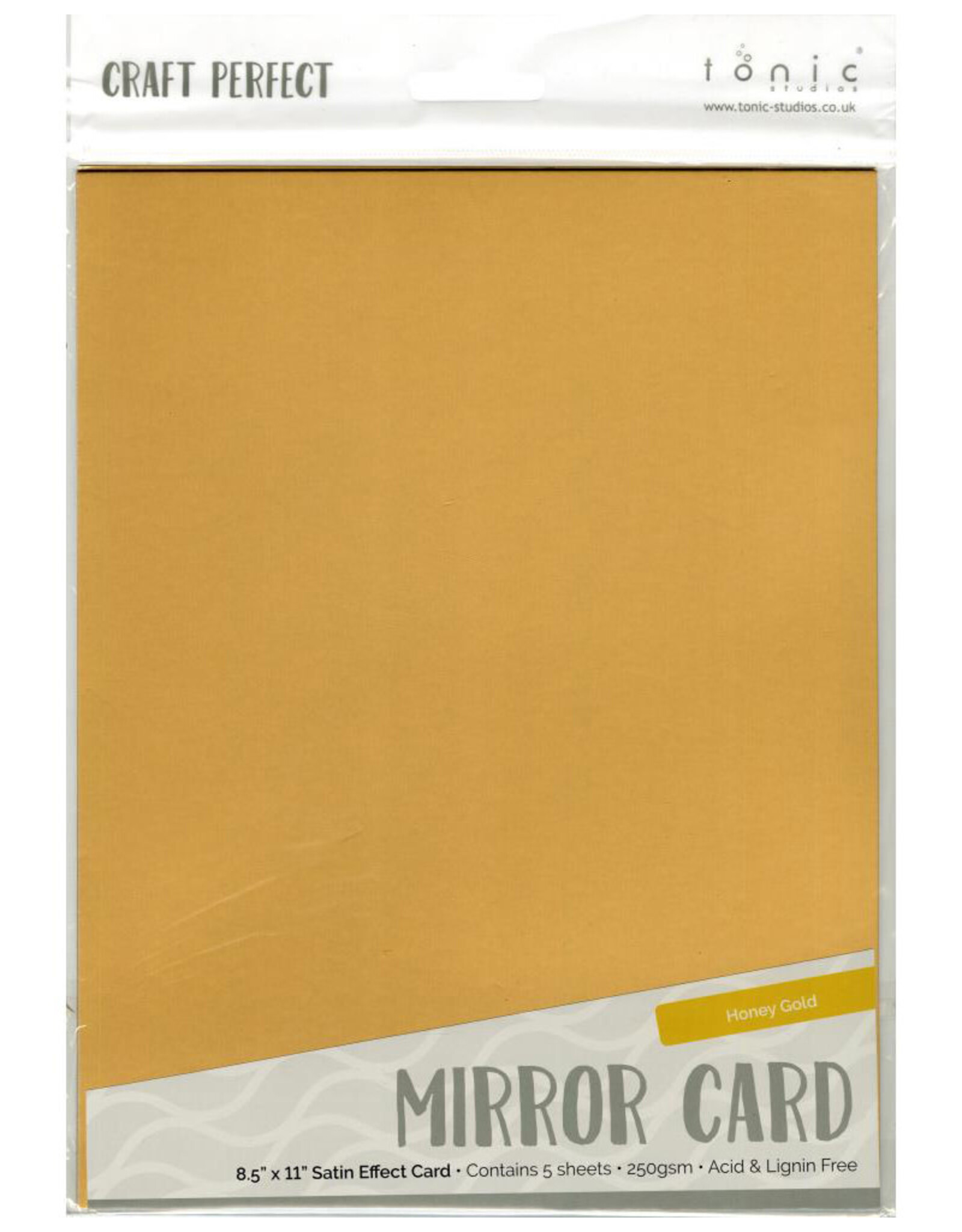 TONIC TONIC STUDIOS MIRROR CARD SATIN EFFECT HONEY GOLD 8.5X11 5 PK