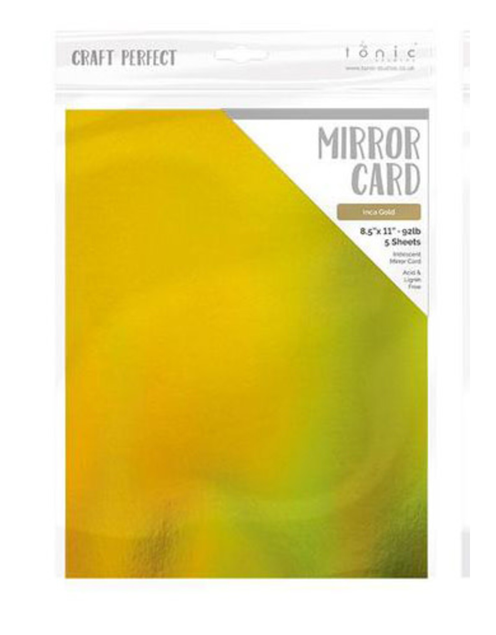 TONIC TONIC STUDIOS MIRROR CARD INCA GOLD 8.5X11 5 PK
