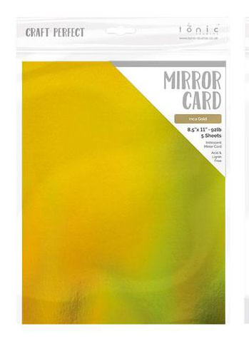 TONIC TONIC STUDIOS MIRROR CARD INCA GOLD 8.5X11 5 PK