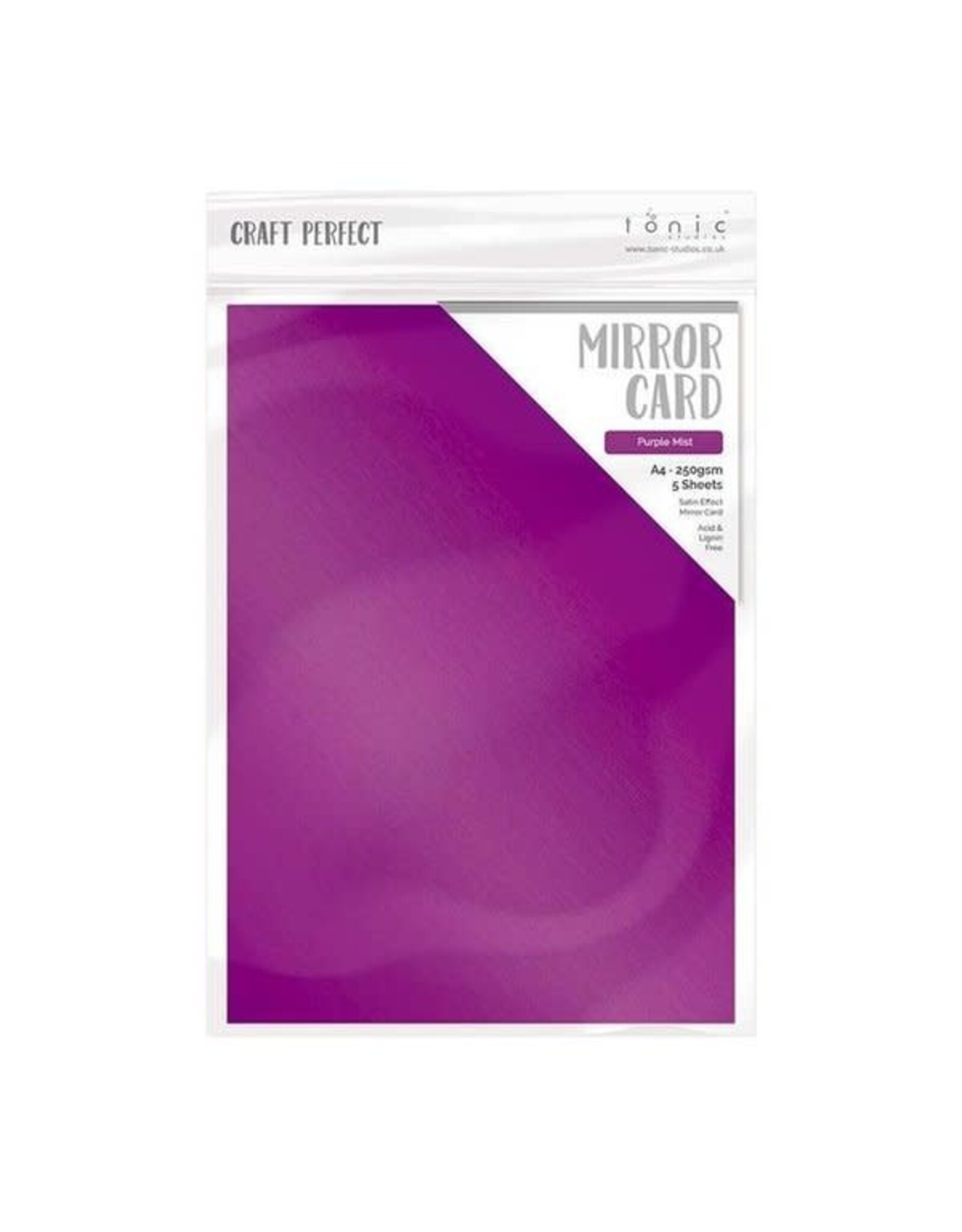 TONIC TONIC STUDIOS MIRROR CARD SATIN EFFECT PURPLE MIST 8.5X11 5 PK
