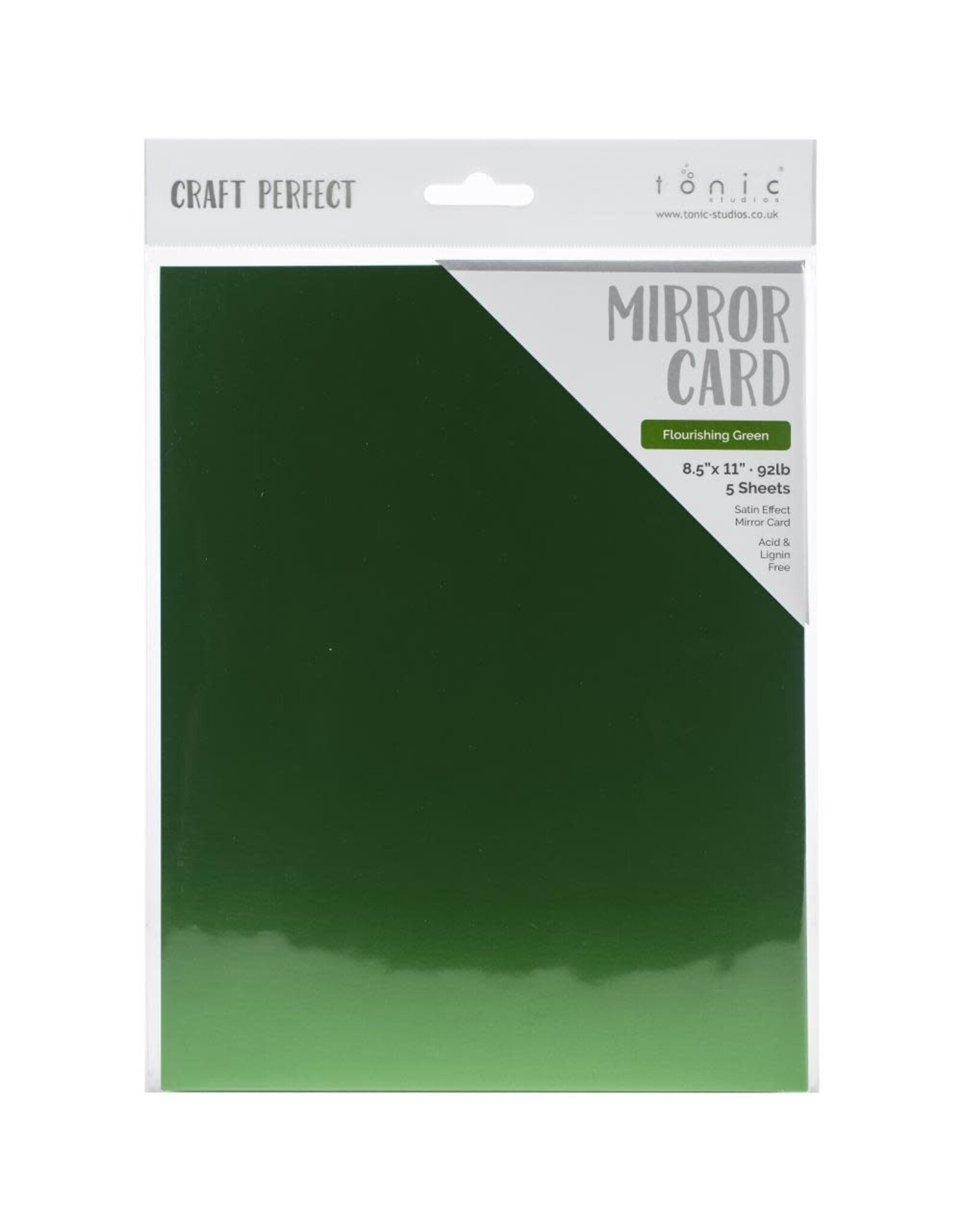 TONIC TONIC STUDIOS MIRROR CARD FLOURISHING GREEN 8.5X11 5 PK
