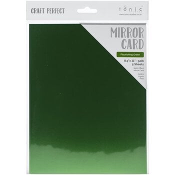 TONIC TONIC STUDIOS MIRROR CARD FLOURISHING GREEN 8.5X11 5 PK