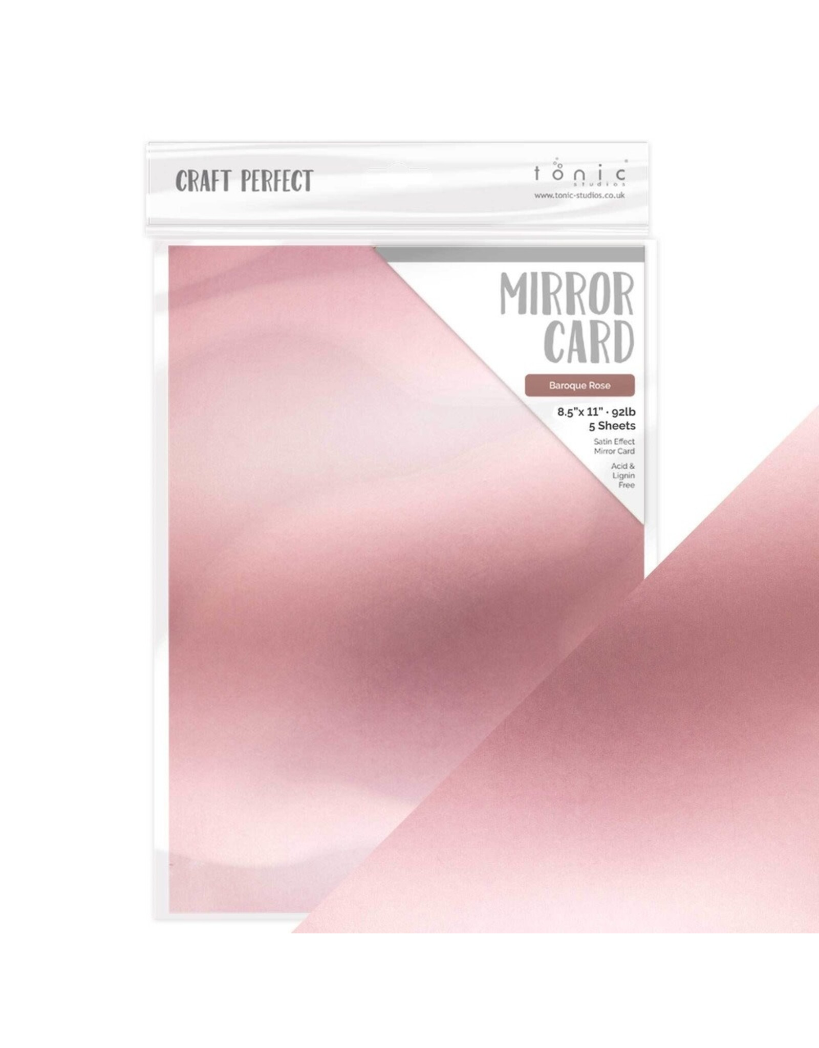 TONIC TONIC STUDIOS MIRROR CARD BAROQUE ROSE 8.5X11 5PK