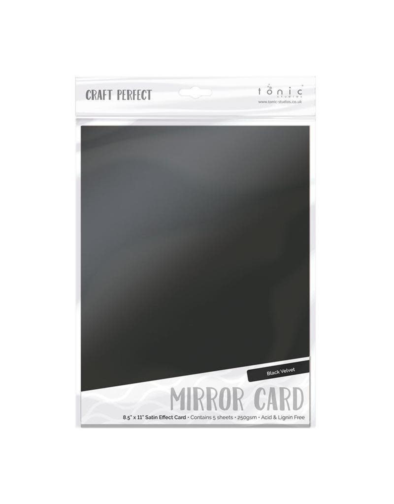 TONIC TONIC STUDIOS MIRROR CARD SATIN EFFECT BLACK VELVET 8.5X11 5 PK