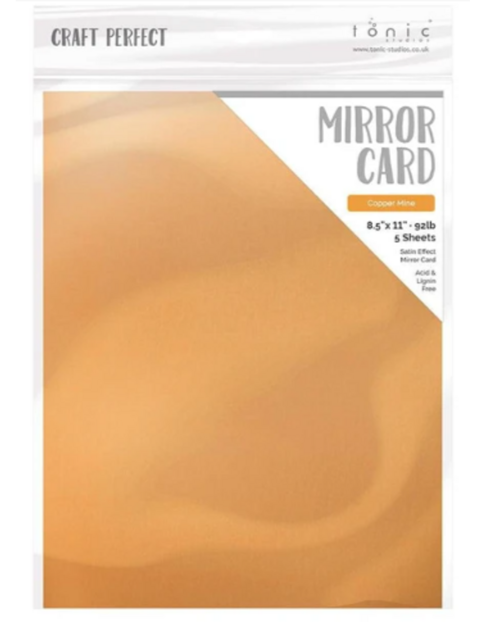 TONIC TONIC STUDIOS MIRROR CARD SATIN EFFECT COPPER MINE 8.5X11 5 PK