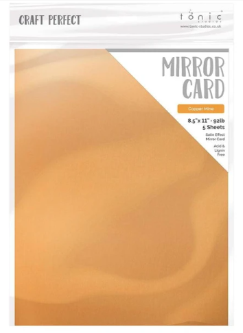 TONIC TONIC STUDIOS MIRROR CARD SATIN EFFECT COPPER MINE 8.5X11 5 PK