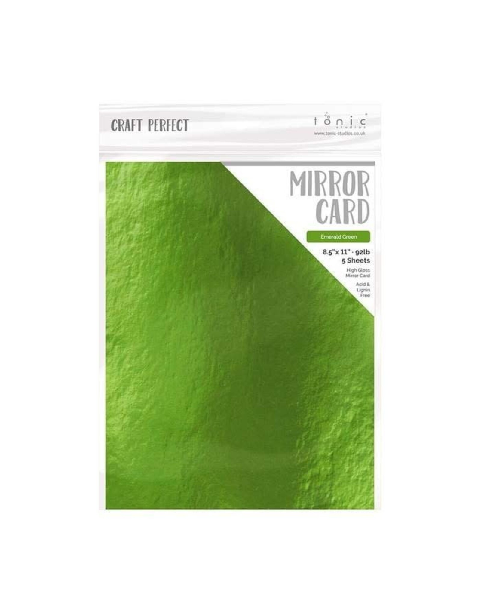 TONIC TONIC STUDIOS MIRROR CARD HIGH GLOSS EMERALD GREEN 8.5X11 5 PK