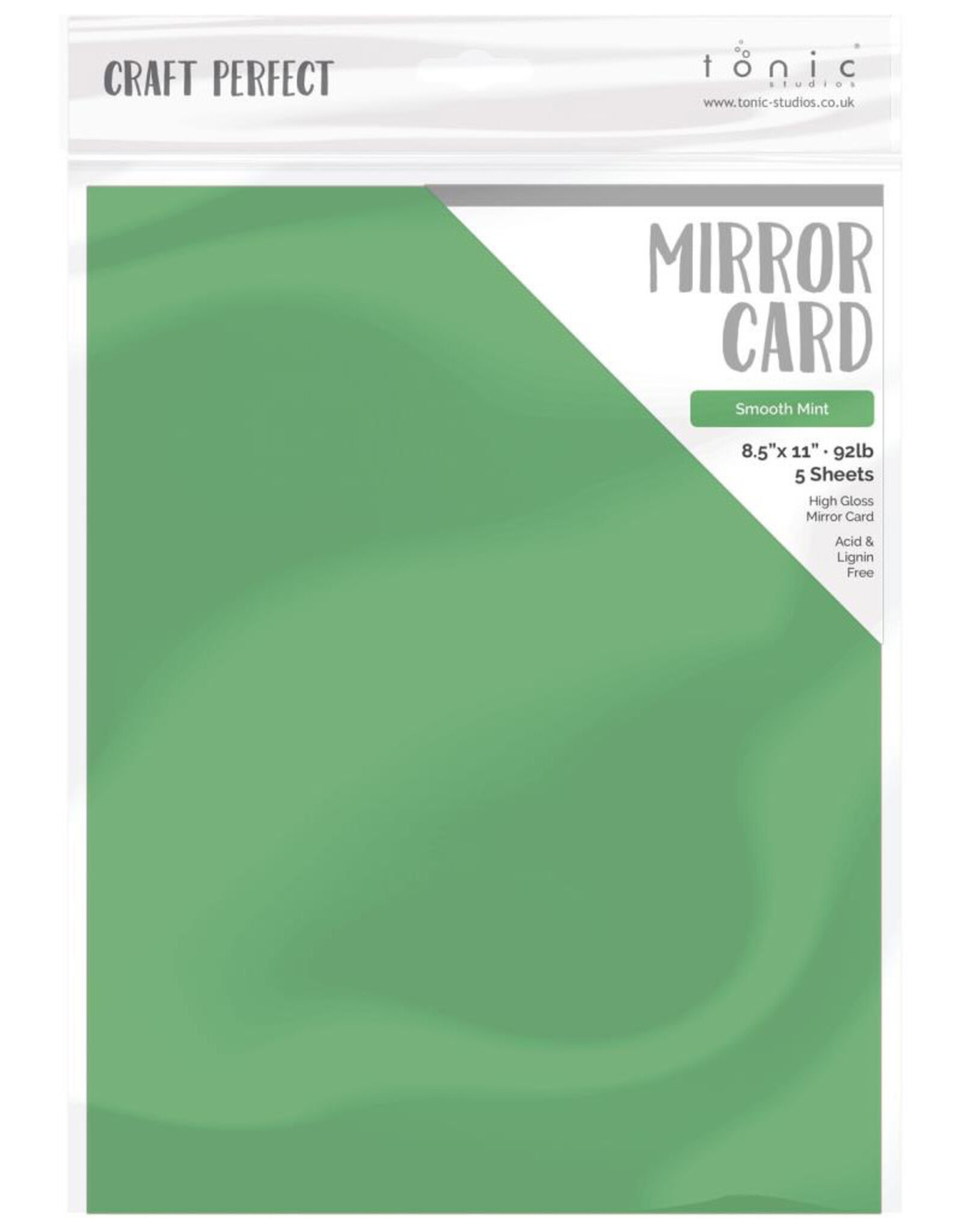 TONIC TONIC STUDIOS MIRROR CARD HIGH GLOSS SMOOTH MINT  8.5X11 5 PK