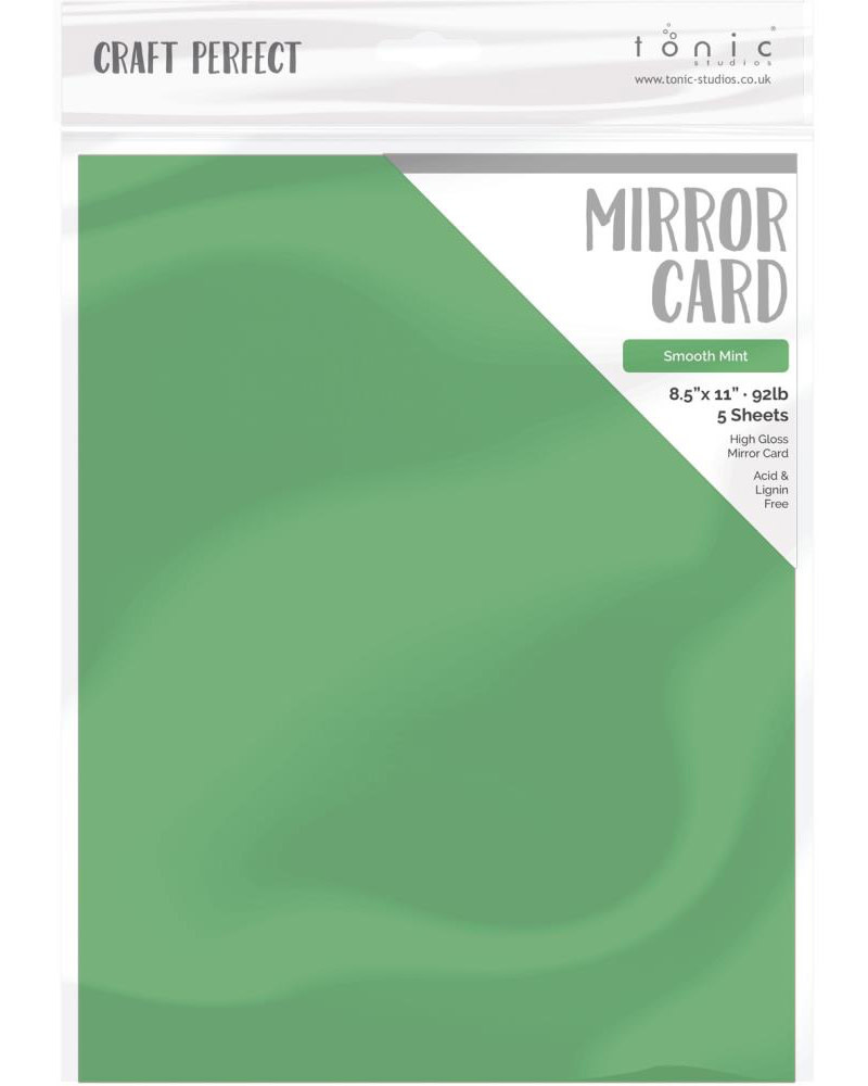 TONIC TONIC STUDIOS MIRROR CARD HIGH GLOSS SMOOTH MINT 8.5X11 5 PK