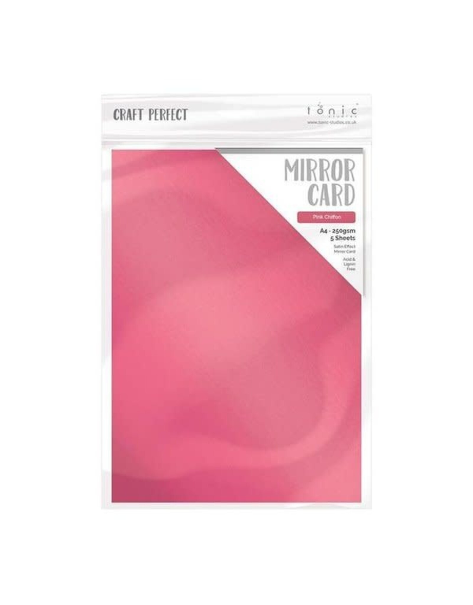 TONIC TONIC STUDIOS MIRROR CARD SATIN EFFECT PINK CHIFFON 8.5X11 5 PK