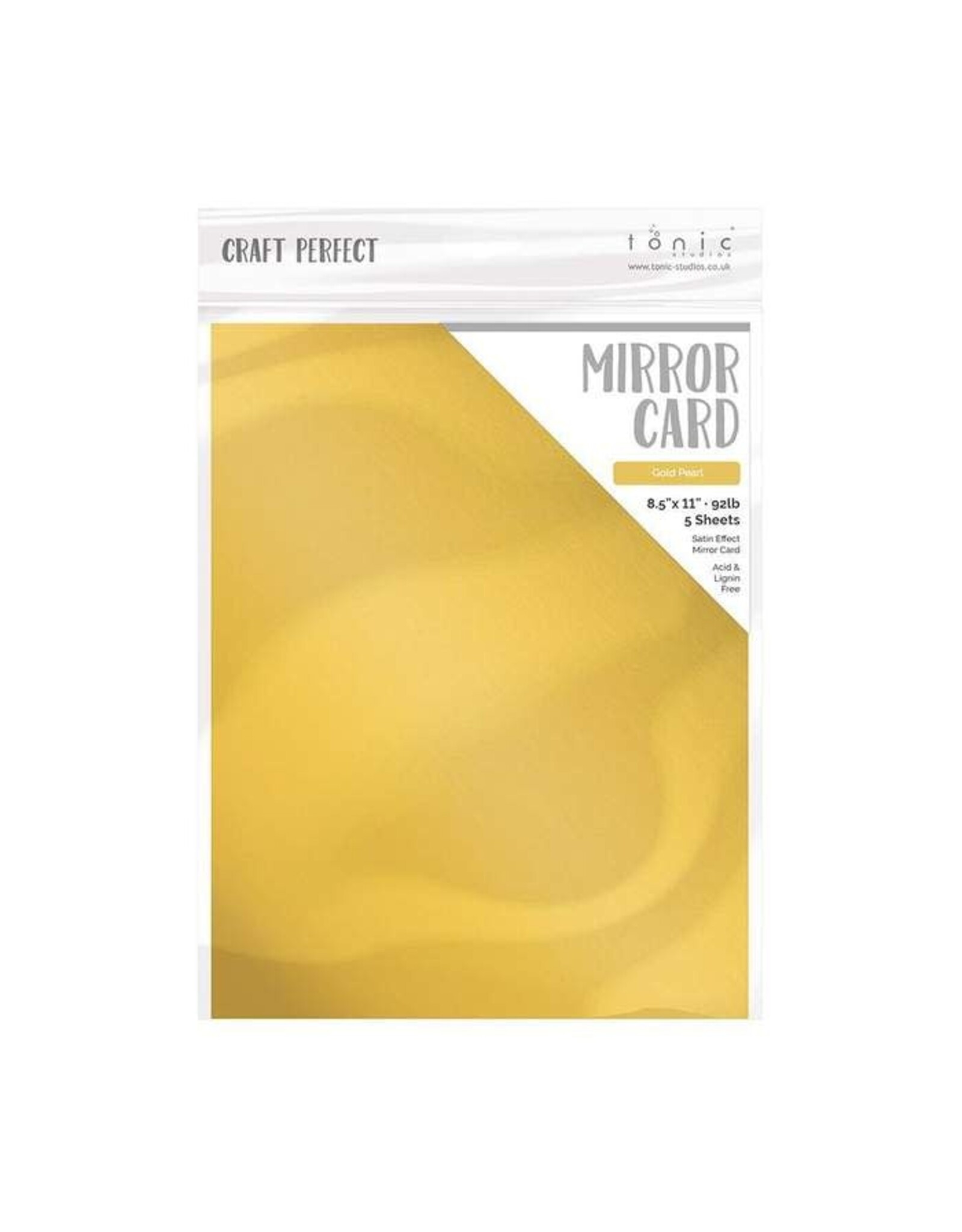 TONIC TONIC STUDIOS MIRROR CARD SATIN EFFECT GOLD PEARL 8.5X11 5 PK