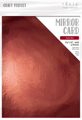 TONIC TONIC STUDIOS MIRROR CARD HIGH GLOSS OPERA RED  8.5X11 5 PK
