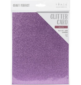 TONIC TONIC STUDIOS GLITTER CARD BERRY FIZZ 8.5X11 5PK