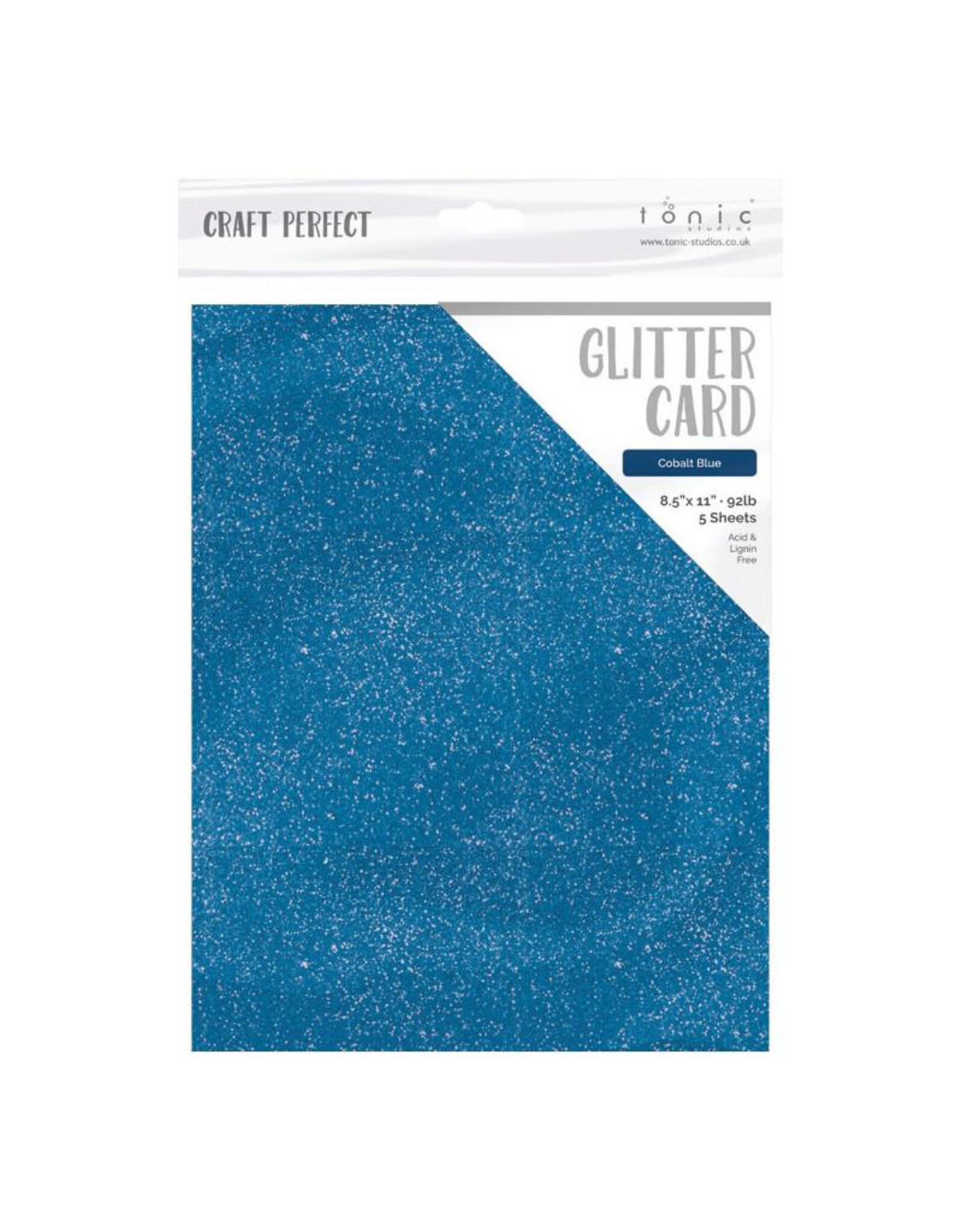 TONIC TONIC STUDIOS GLITTER CARD COBALT BLUE 8.5X11  5 SHEETS