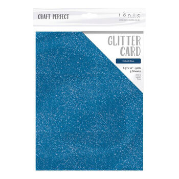 TONIC TONIC STUDIOS GLITTER CARD COBALT BLUE 8.5X11  5 SHEETS