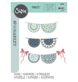 SIZZIX SIZZIX 49 AND MARKET THINLITS DOILY BANNER DIE SET