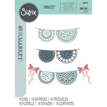 SIZZIX SIZZIX 49 AND MARKET THINLITS DOILY BANNER DIE SET