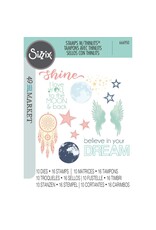 SIZZIX SIZZIX 49 AND MARKET STARLIGHT DREAMS THINLITS DIE AND CLEAR STAMP SET