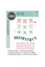 SIZZIX SIZZIX 49 AND MARKET BANNER BASH THINLITS DIE AND CLEAR STAMP SET