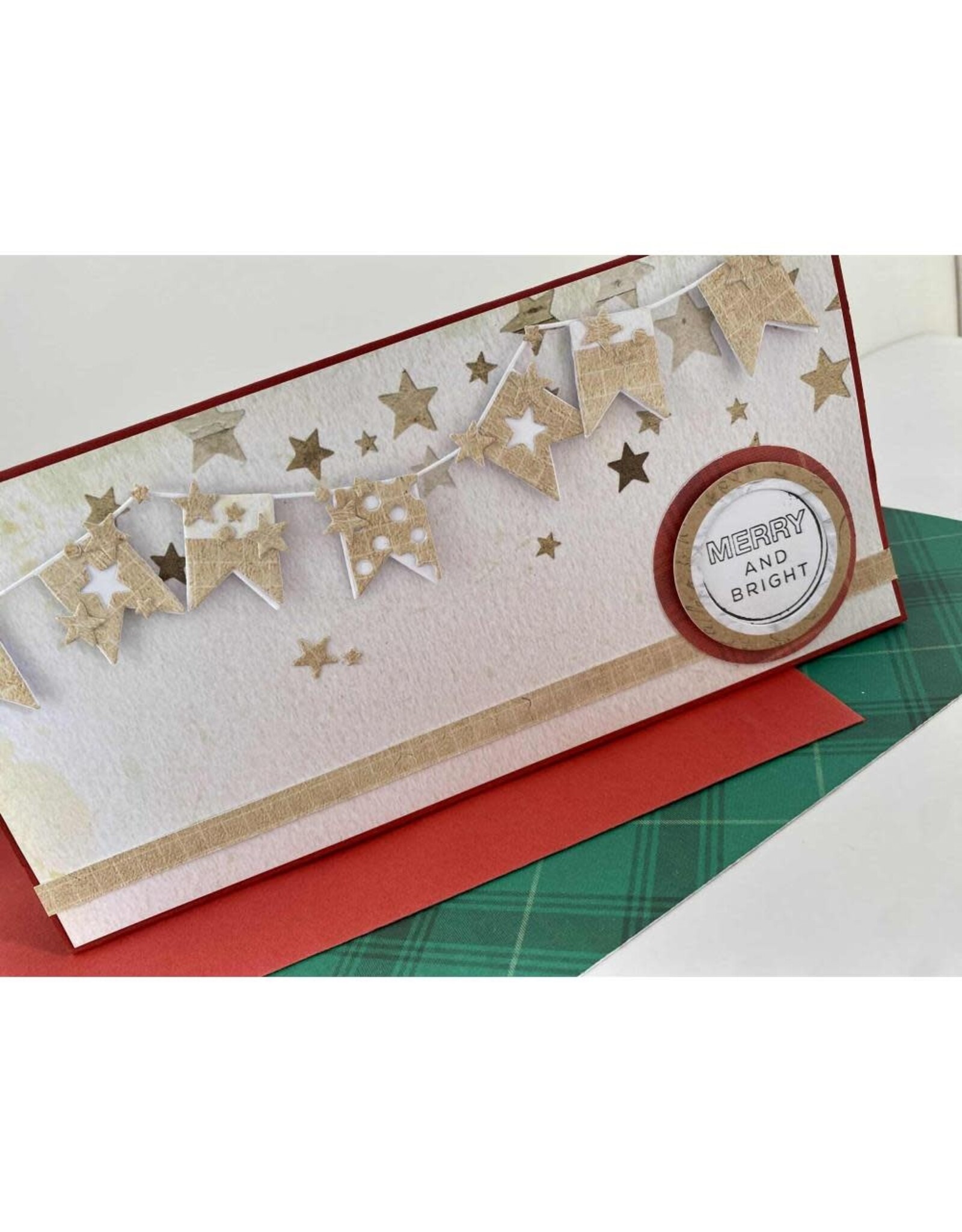 SIZZIX SIZZIX 49 AND MARKET BANNER BASH THINLITS DIE AND CLEAR STAMP SET