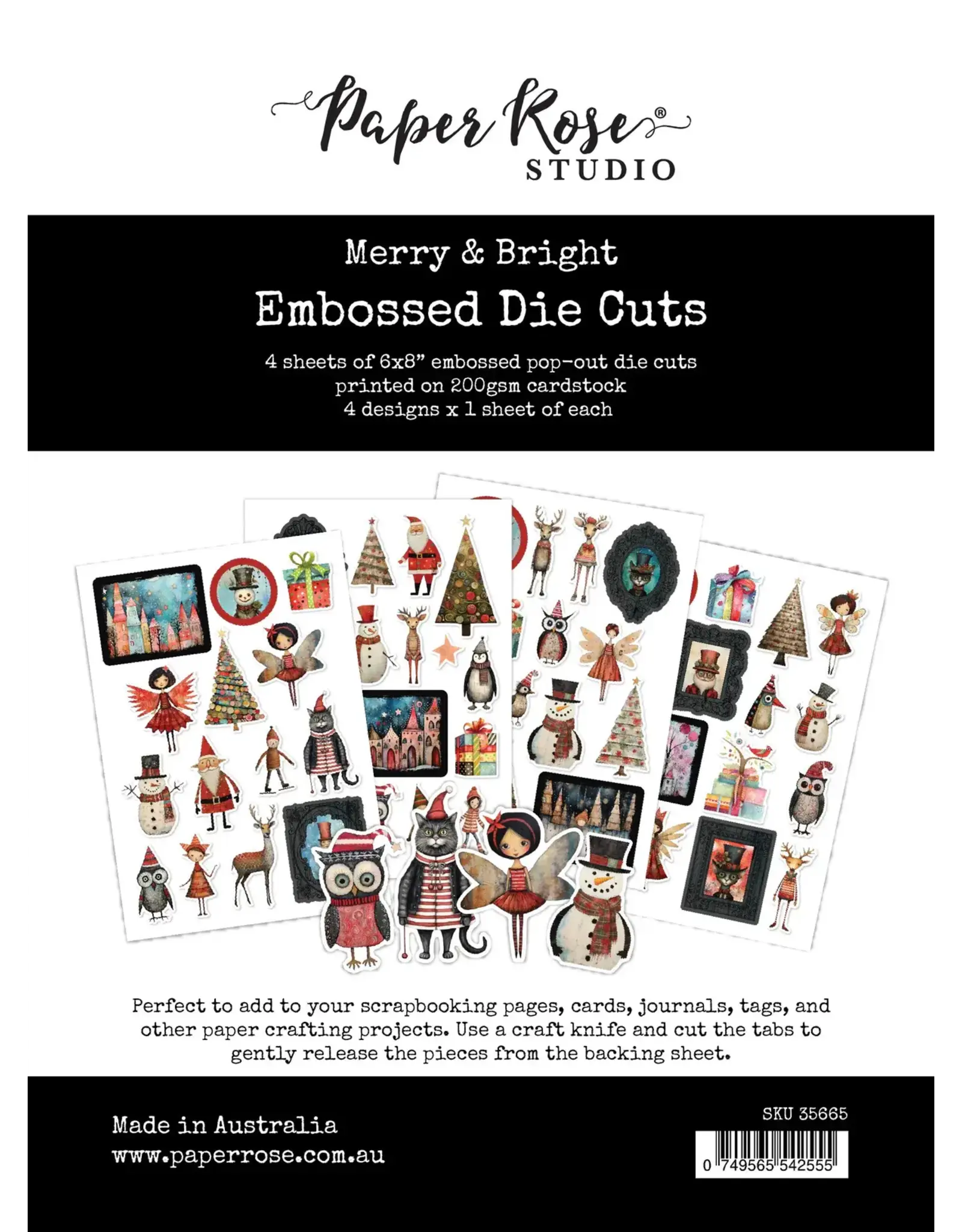 PAPER ROSE PAPER ROSE MERRY AND BRIGHT EMBOSSED DIE CUTS