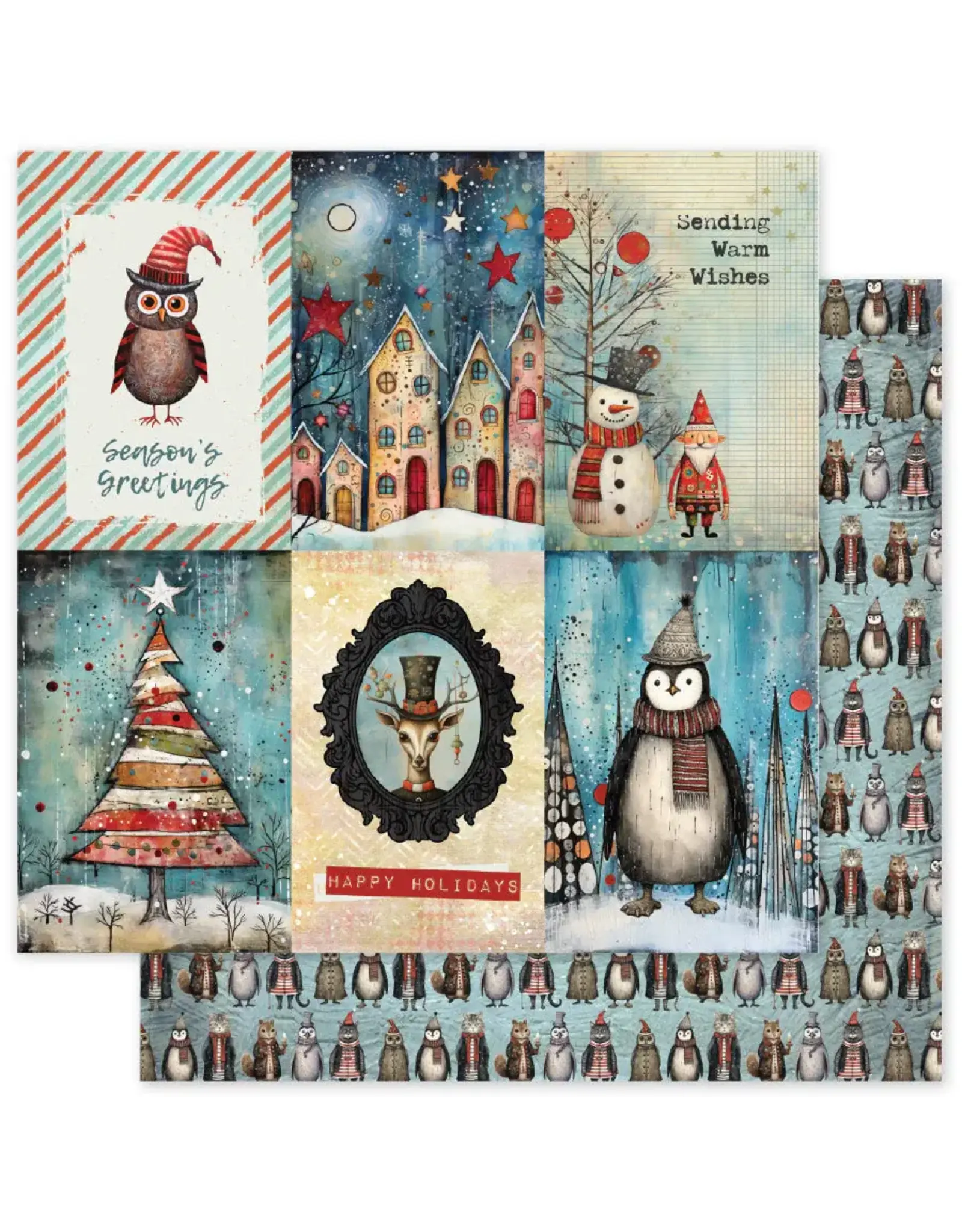 PAPER ROSE PAPER ROSE MERRY AND BRIGHT - F 12x12 CARDSTOCK