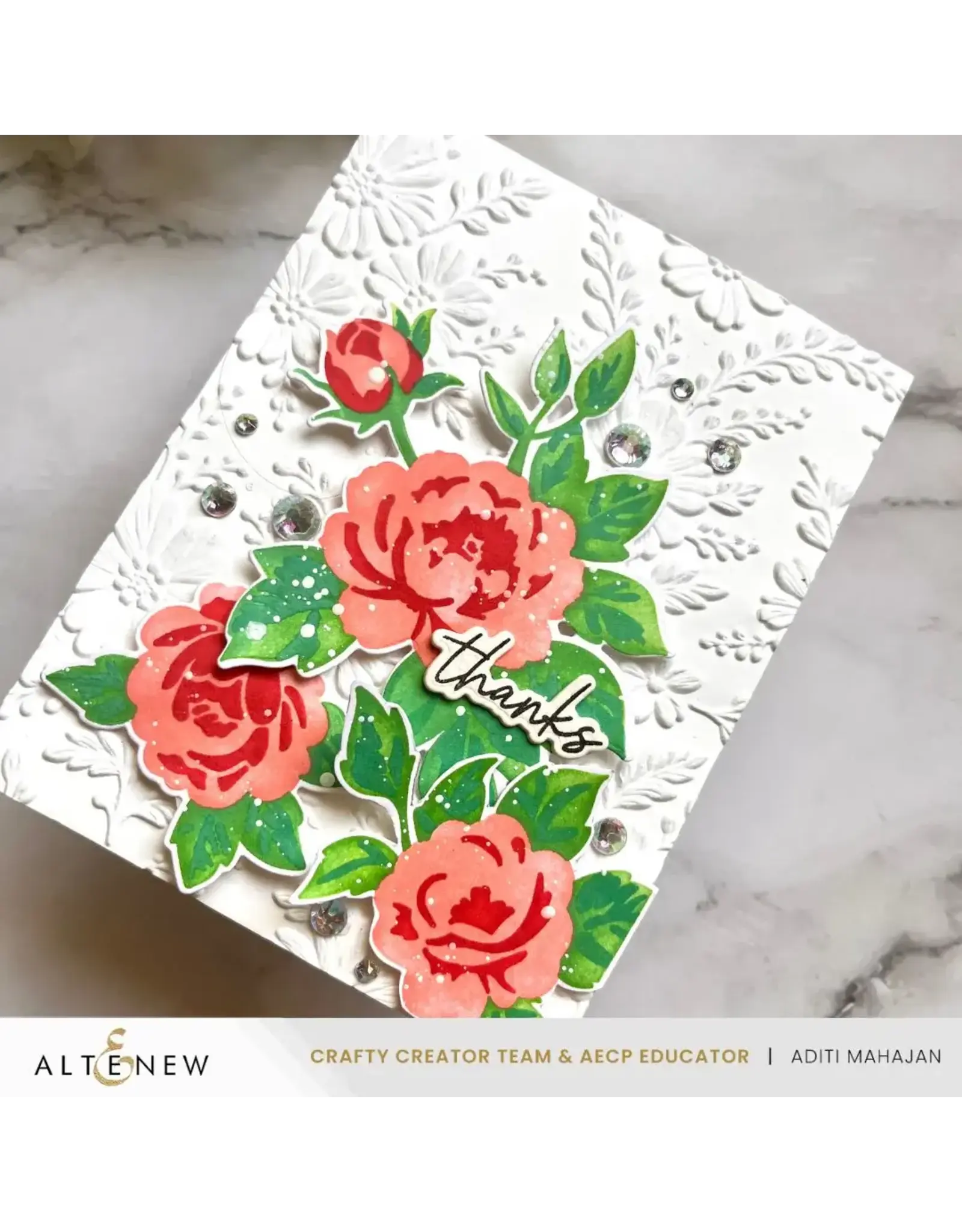 ALTENEW ALTENEW PIPED FLORAL LACE 3D EMBOSSING FOLDER