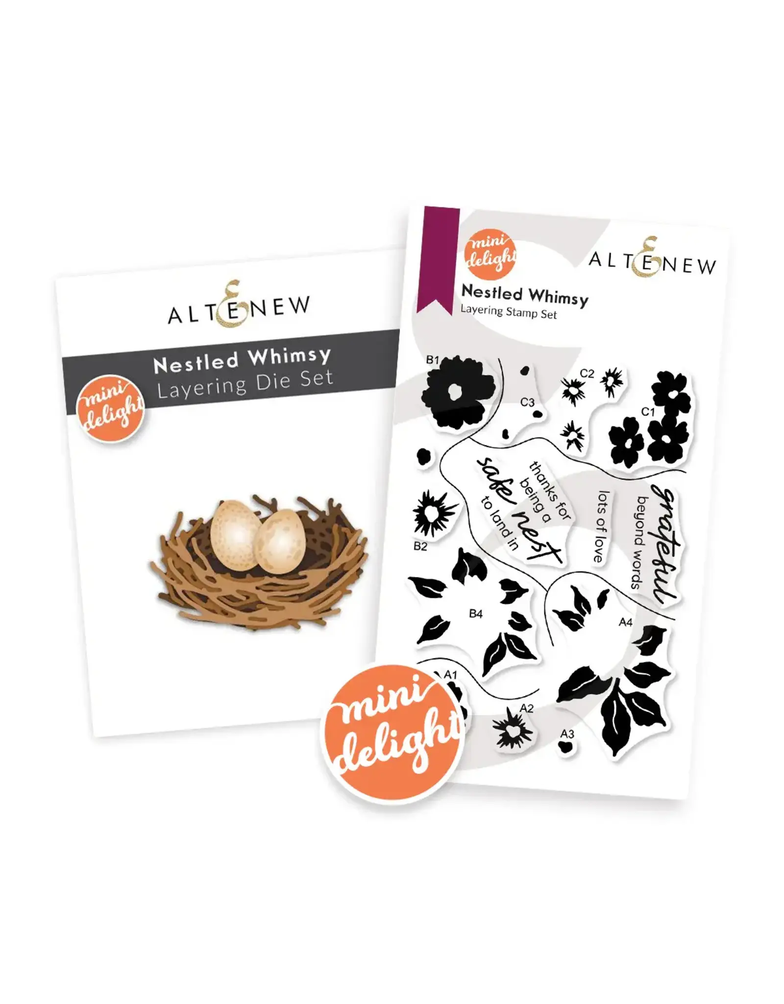 ALTENEW ALTENEW MINI DELIGHT: NESTLED WHIMSY CLEAR STAMP & DIE SET