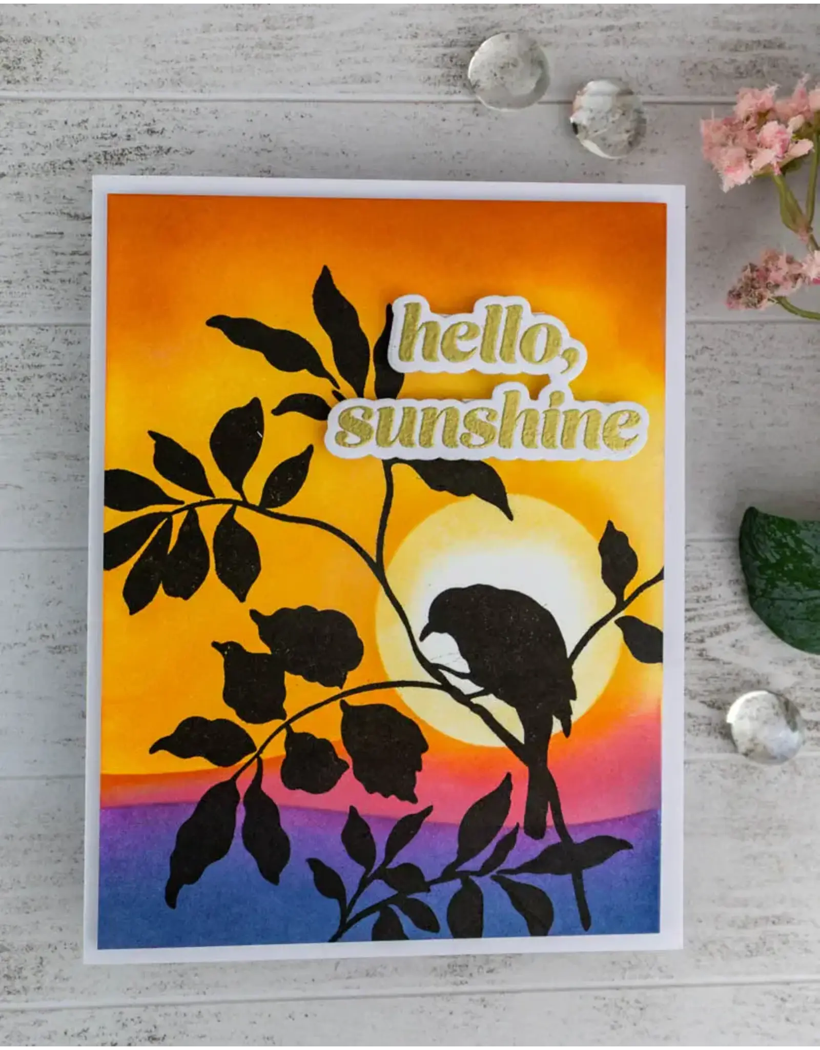 ALTENEW ALTENEW CRAFT YOUR LIFE PROJECT KIT: WHISPERS IN THE CANOPY CLEAR STAMP, STENCIL SET, 3D EMBOSSING FOLDER AND DIE SET BUNDLE