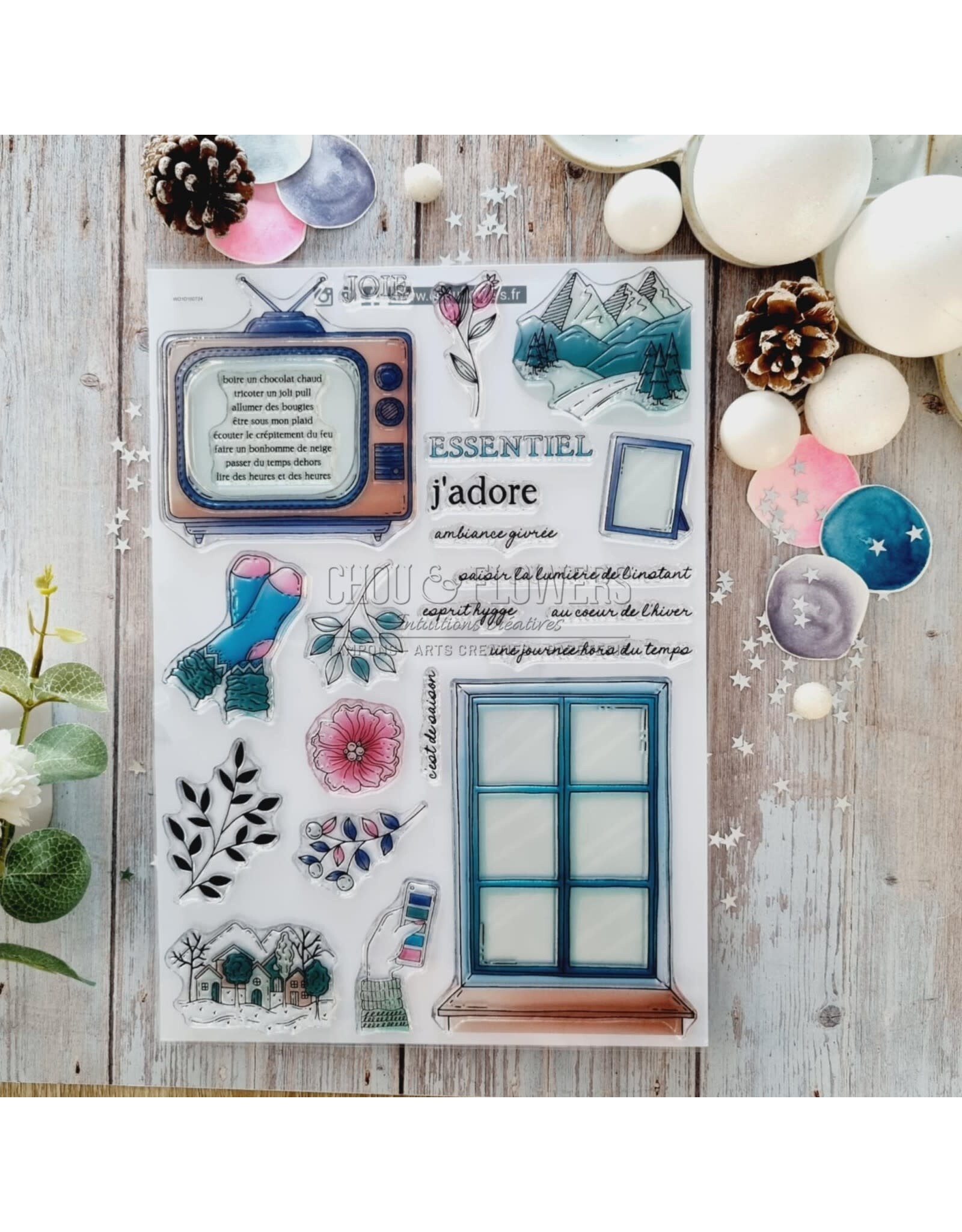 CHOU & FLOWERS CHOU & FLOWERS COLLECTION ALTITUDE ESPRIT HYGGE A4 CLEAR STAMP SET