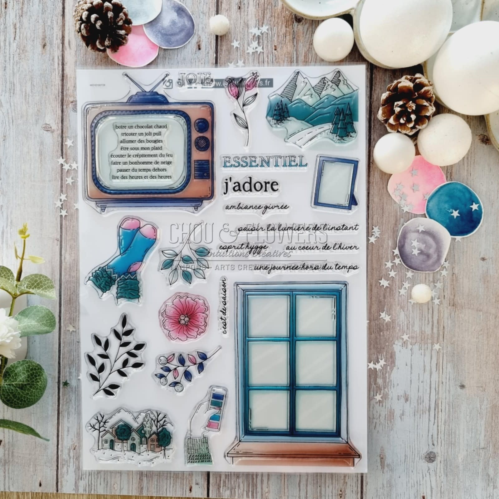 CHOU & FLOWERS CHOU & FLOWERS COLLECTION ALTITUDE ESPRIT HYGGE A4 CLEAR STAMP SET